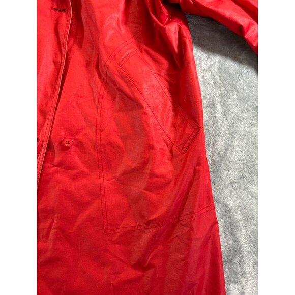 London Fog Coat Women's 16 regular red and beige classic Trench coat - Picture 8 of 12